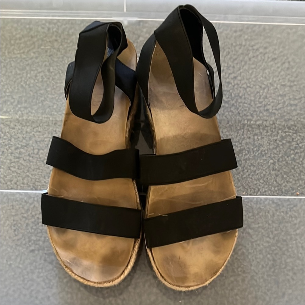 Esprit Black Sandals with Ankle Straps